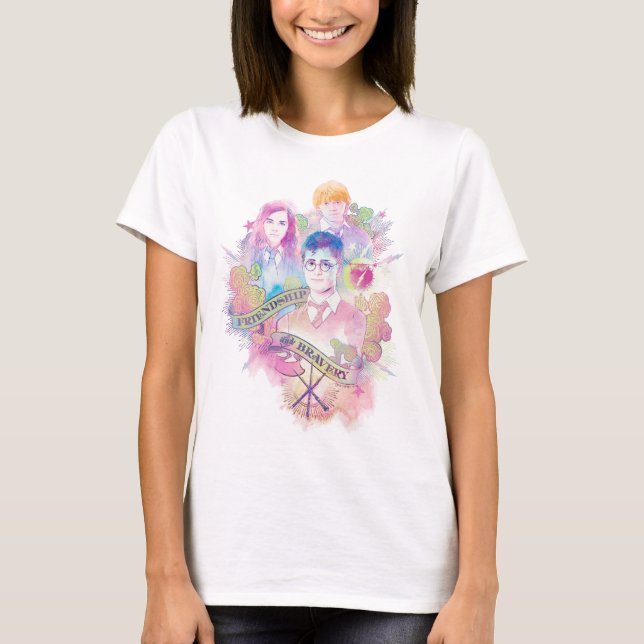 T-shirt Harry Potter Spell| Harry, Hermione et Ron Waterc (Devant)