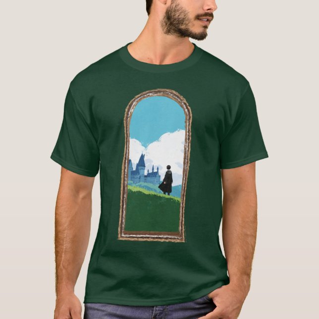 T-shirt HARRY POTTER™ Surplombant le château HOGWARTS™ (Devant)