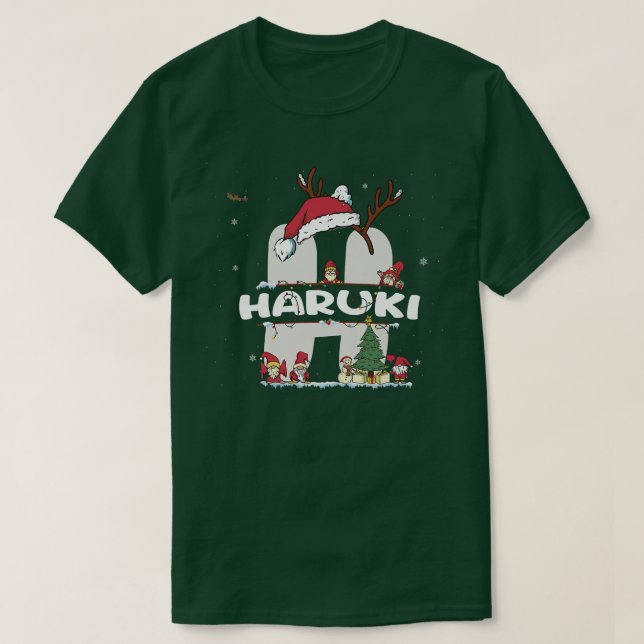 T-shirt Haruki Christmasw Haruki Nom pour les Noël drôles (Design devant)