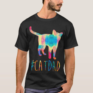 T-shirt Hashtag Cat Dad Shirt Painting