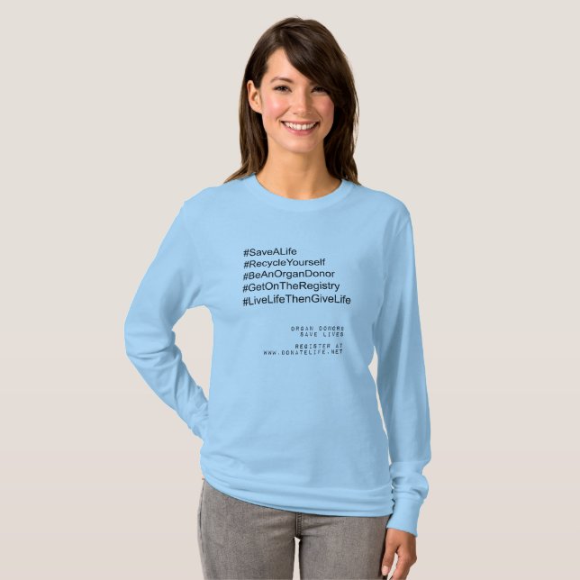 T-shirt Hashtag Recycle Yself Organ Donateur (Devant entier)