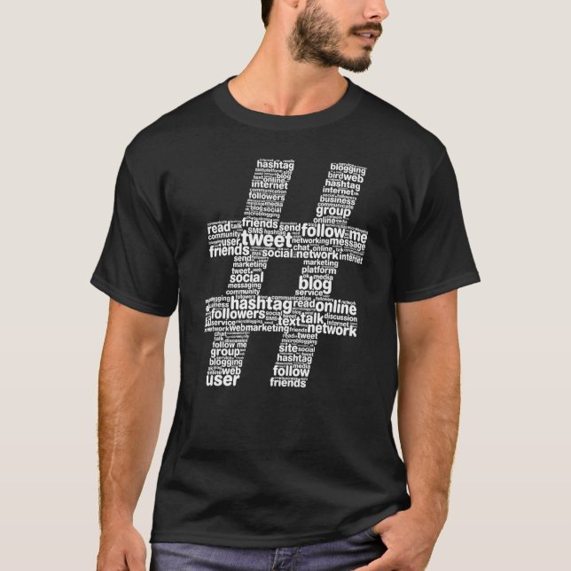 T-shirt Hashtag Symbole Typographie Design (Devant)