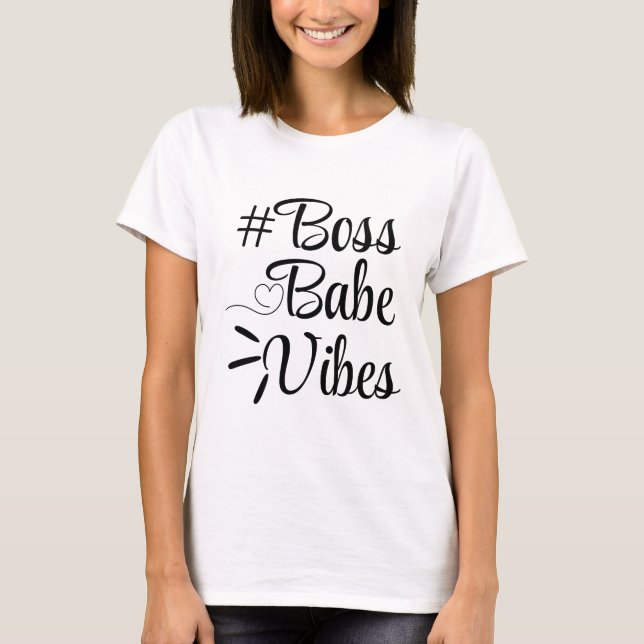 T-shirt Hashtag # Vibes de patronne  (Devant)