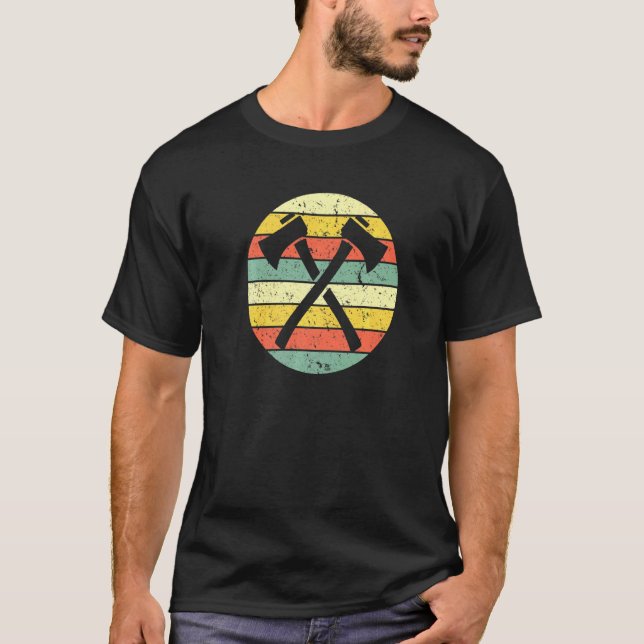 T-shirt Hatchet rétro Axes de projection Jeter Hatchs croi (Devant)