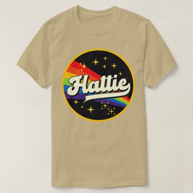 T-shirt Hattie Rainbow dans l'espace Style Vintage (Design devant)