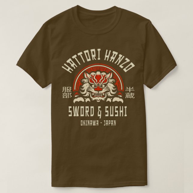 T-shirt Hattori Hanzo Épée Et Sushi 1 (Design devant)