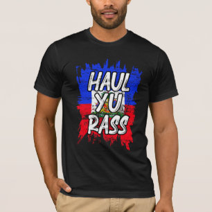 T-shirt Haul Yu Rass Afro Pride Kriol Haïti Drapeau