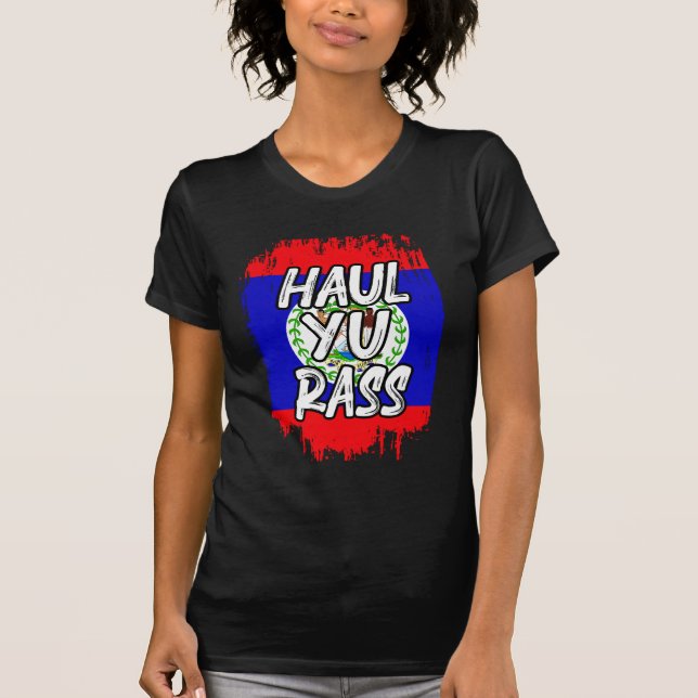 T-shirt Haul Yu Rass Belize Drapeau Afro Pride Belizean Kr (Devant)