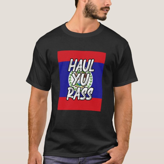 T-shirt Haul Yu Rass Pride Belize Drapeau Afro Pride Beliz (Devant)