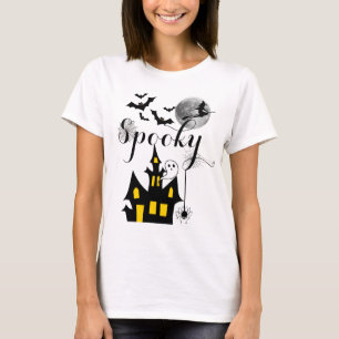 T-shirt Hauné House Flying Witch Halloween Éffrayant