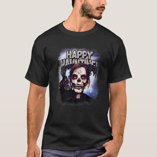 T-shirt Hauné Mansion Déplaisant Squelette Marcher Zombie  (Devant)