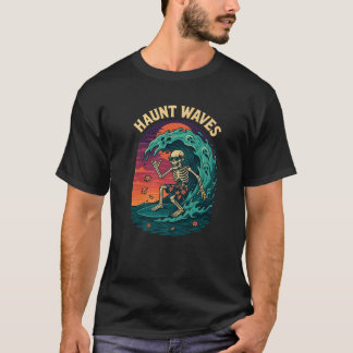 T-shirt Haunt Waves Skeleton Surfer équitation Ghost Wave 