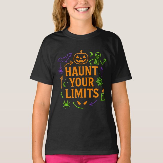 T-shirt Haunt Your Limits Neon Halloween (Devant)