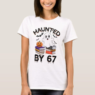 T-shirt Haunted by 67 - Drôle Citrouille de fantôme Boo Ha