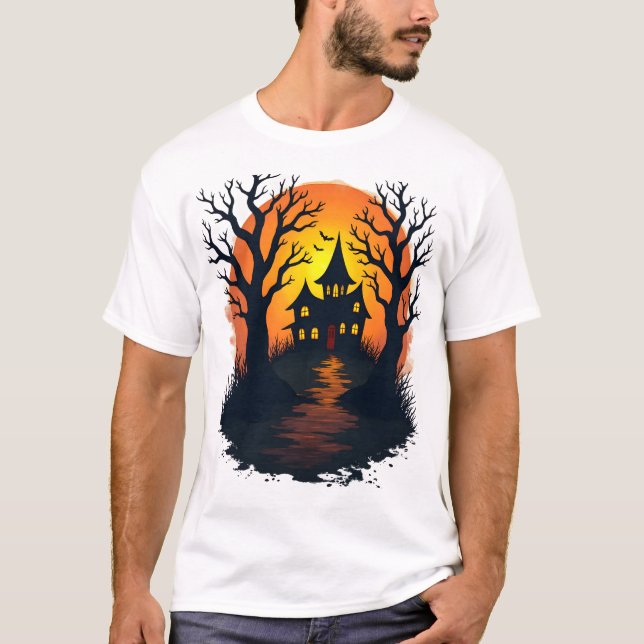T-shirt Haunted Forest � Spooky Halloween Nature Tee (Devant)
