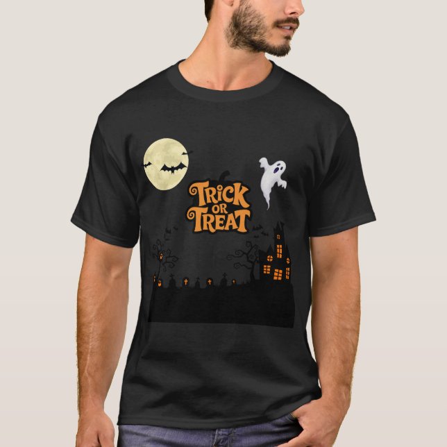 T-shirt Haunted Hill | Maison classique d'Halloween Silhou (Devant)