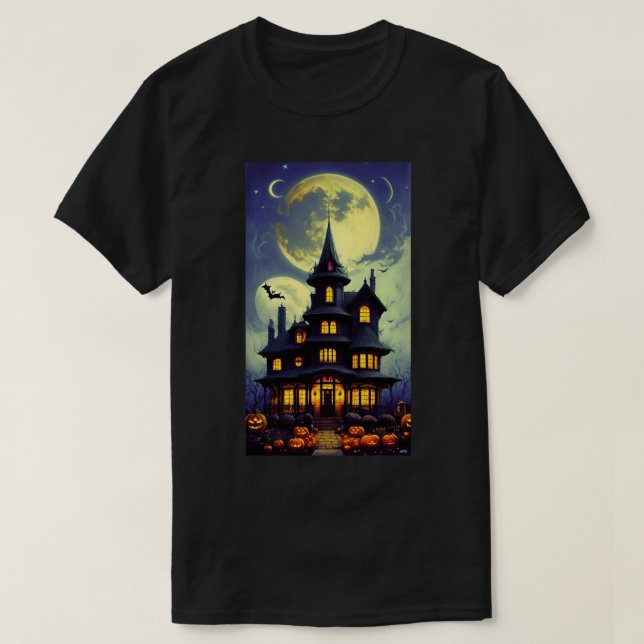 T-shirt Haunted House Halloween (Design devant)