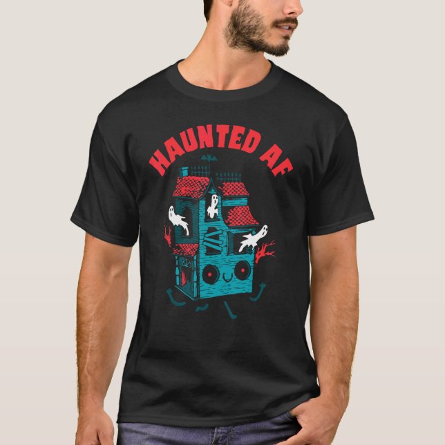 T-shirt Haunted House Halloween Spooky Season Scary Hunted (Devant)