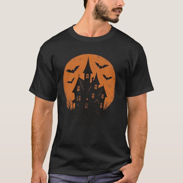 T-shirt Haunted Moon Halloween (Devant)