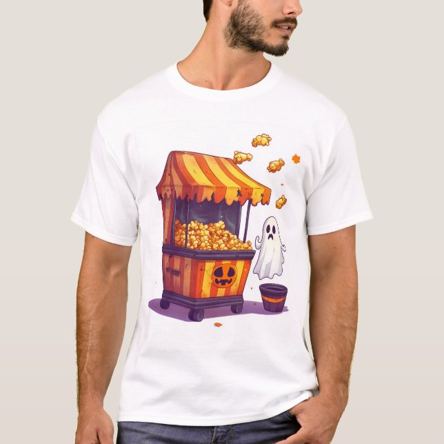 T-shirt Haunted Popcorn Stand (Devant)