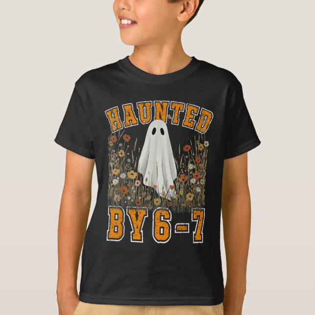 T-shirt Haunted Six Seven 6 7 Meme 67 Skeleton Hand Hallow (Devant)