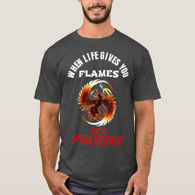 T-shirt Hausse des flammes Phoenix Incendie Bird Mythique  (Devant)