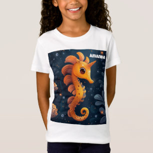 T-shirt haut de licorne de fille de hippocampe mig