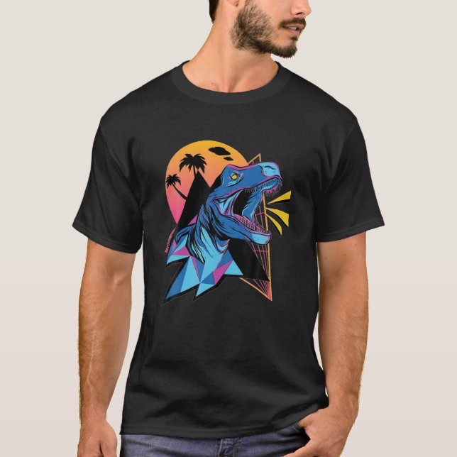 T-shirt Haut-Parleur D'Espace Dinosaure Illutration Rendre (Devant)