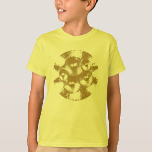 T-shirt Haut-parleurs de musique orange en cercle
