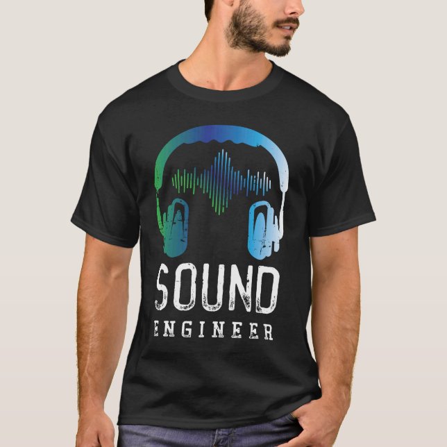 T-shirt Haut-parleurs rétro Musique Ingénierie audio (Devant)