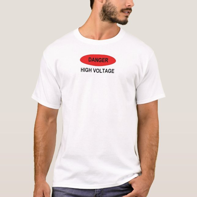 T-shirt Haute tension de danger (Devant)