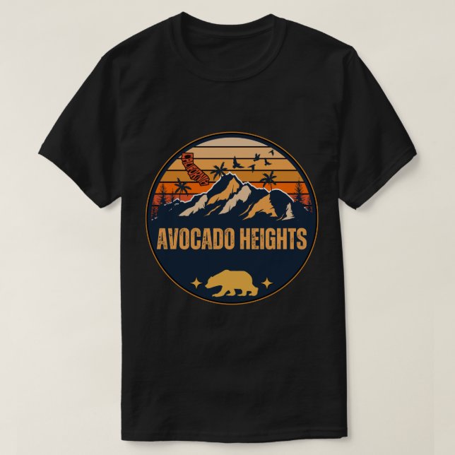 T-shirt Hauteurs d'avocat, Californie (Design devant)