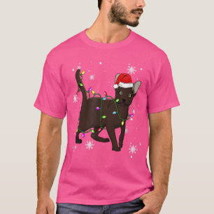 T-shirt Havana Brown Cat Christmas Lights Christmas Cat Sa