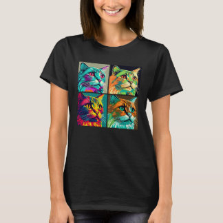 T-shirt Havana Brown Cat Pop Illustration Colorful Animal