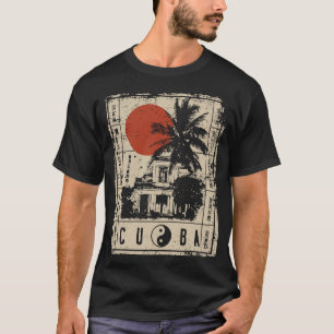 T-shirt Havana Cuba Palm Trees Art Tropical Japonais