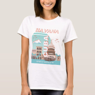 T-shirt Havana Cuba Retro Art Voyage