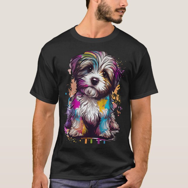 T-shirt Havanais Bolonka Zwetna Shih Tzu Lhasa Apso Splash (Devant)