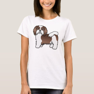 T-shirt Havanais marron et blanc Chien de dessin animé mig