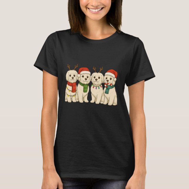 T-shirt Havanese Santa Hat Tee Dog Merry Christmas (Devant)