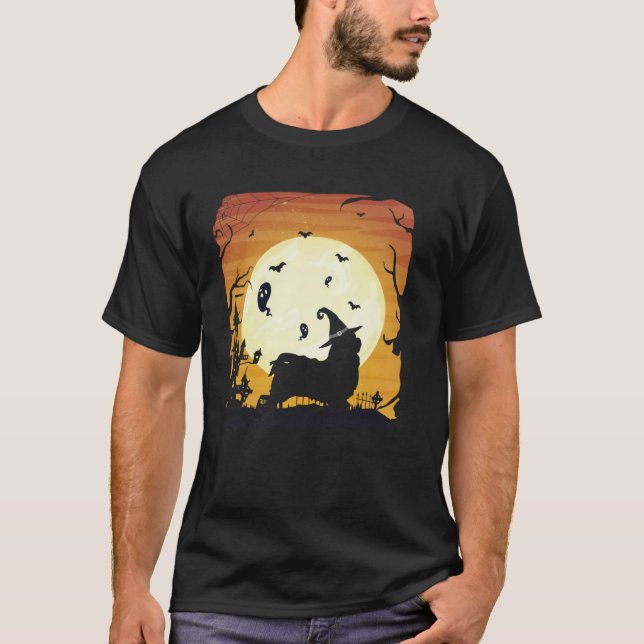 T-shirt Havanese Silhouettes Happy Halloween Night (Devant)