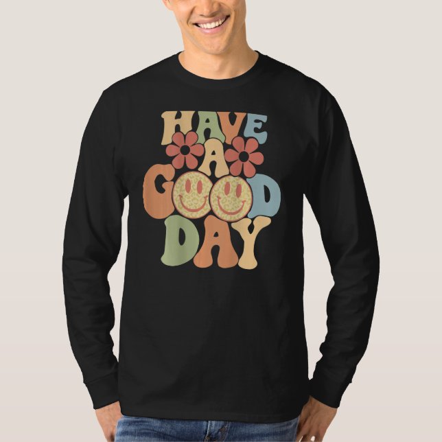 T-shirt Have A Good Day Happy Face Aesthetic Trend (Devant)