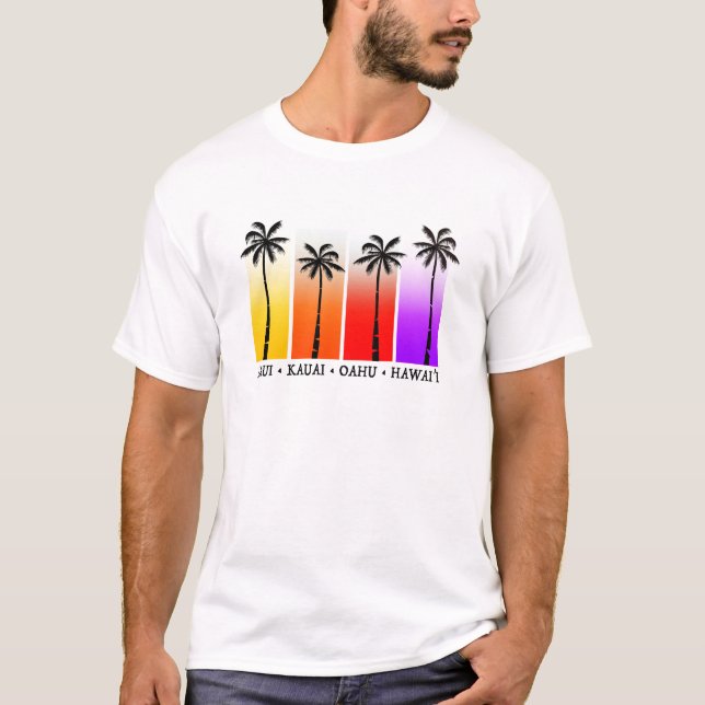 T-shirt Hawaï, Tee tropical, Îles hawaïennes (Devant)