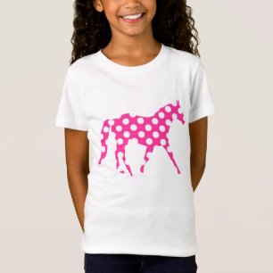 T-Shirt Hawaïen de pois rose de cheval beau Aloha
