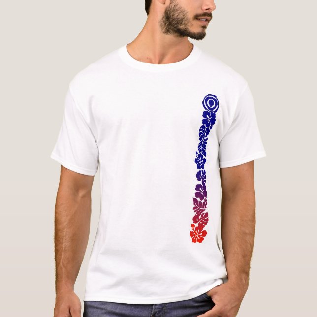 T-shirt Hawaïen empyréal - ketmie verticale (Devant)