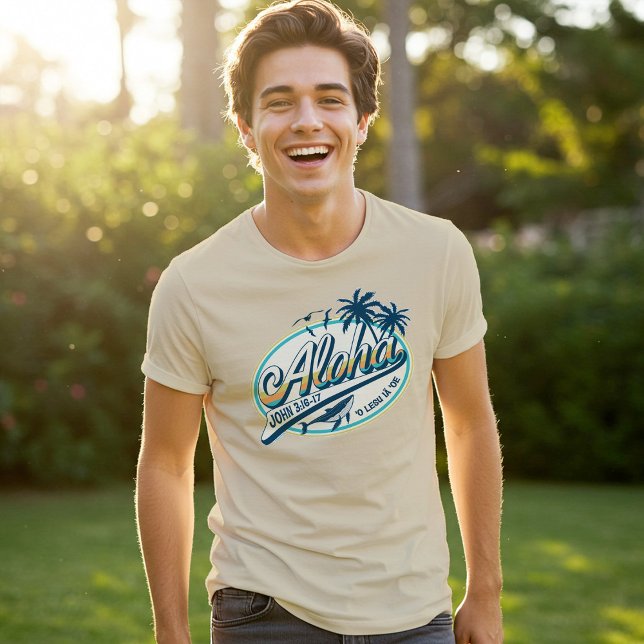 T-Shirt Hawaïen Rétro "Jésus Vous Aime" (Créateur téléchargé)
