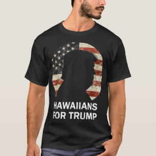 T-shirt Hawaïens Pour Trump Vintage American Flag Republic