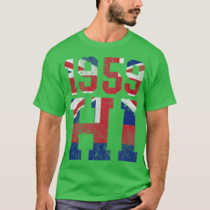 T-shirt Hawaii 1959 HI Drapeau Hawaiian State Retro Fade