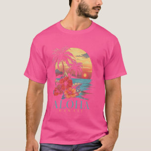 T-shirt Hawaii Aloha Hawaii Hibiscus Surfer Souvenir Vin