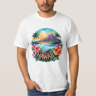 T-shirt Hawaii Aloha Tropical Beach Mountains