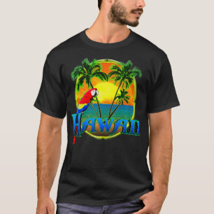 T-shirt Hawaii Beach Sunset Parrot Premium